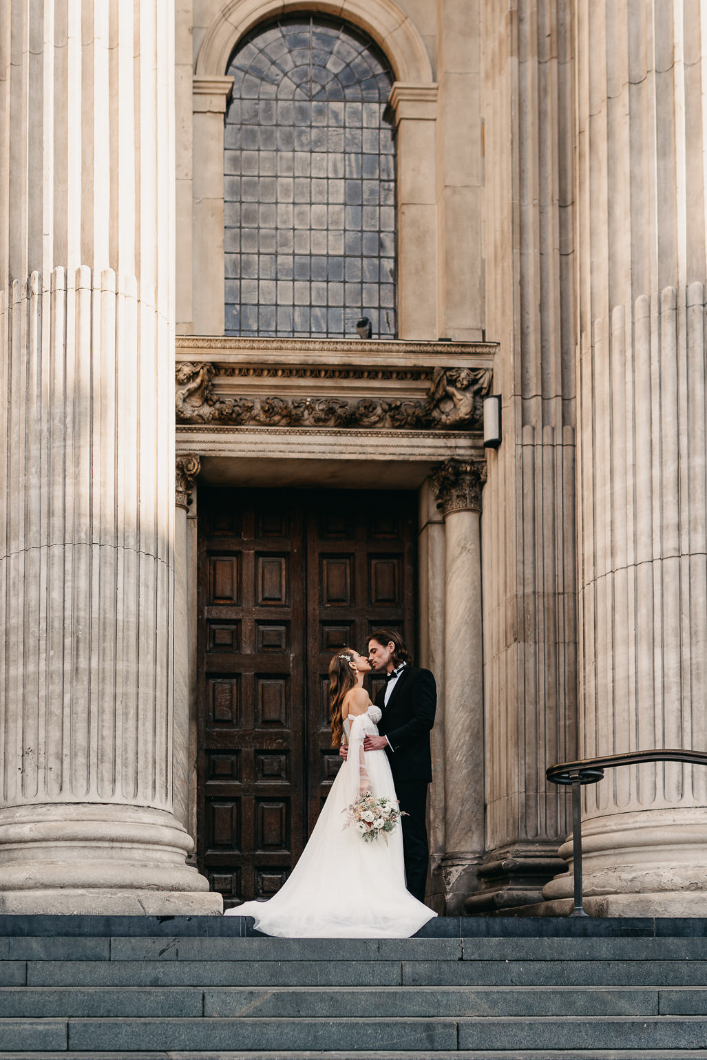 St Pauls wedding photoshoot, London wedding photographer, Monreal Bridal 'Tina' wedding dress 