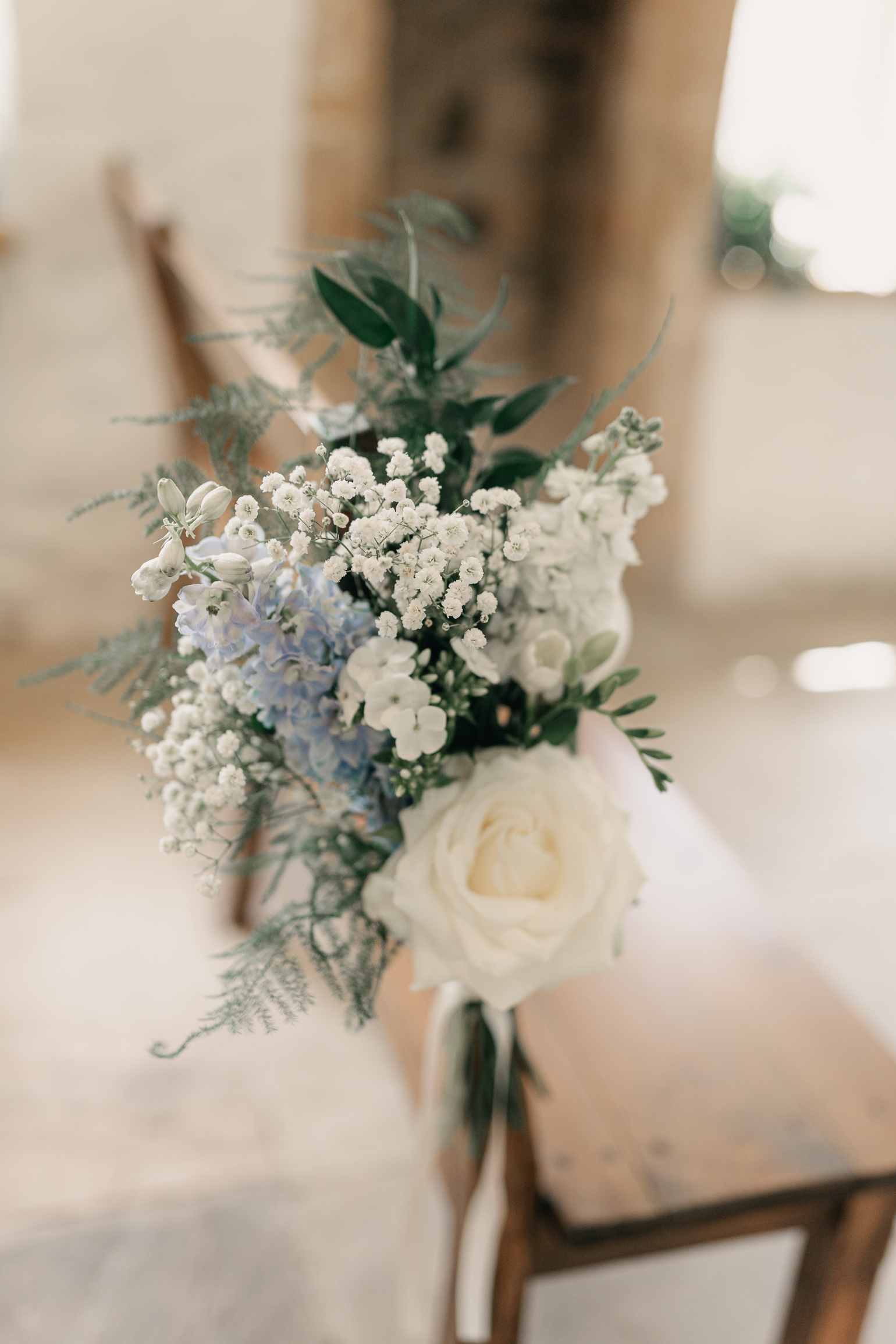 blue wedding florals, Castle house wedding ceremony, 