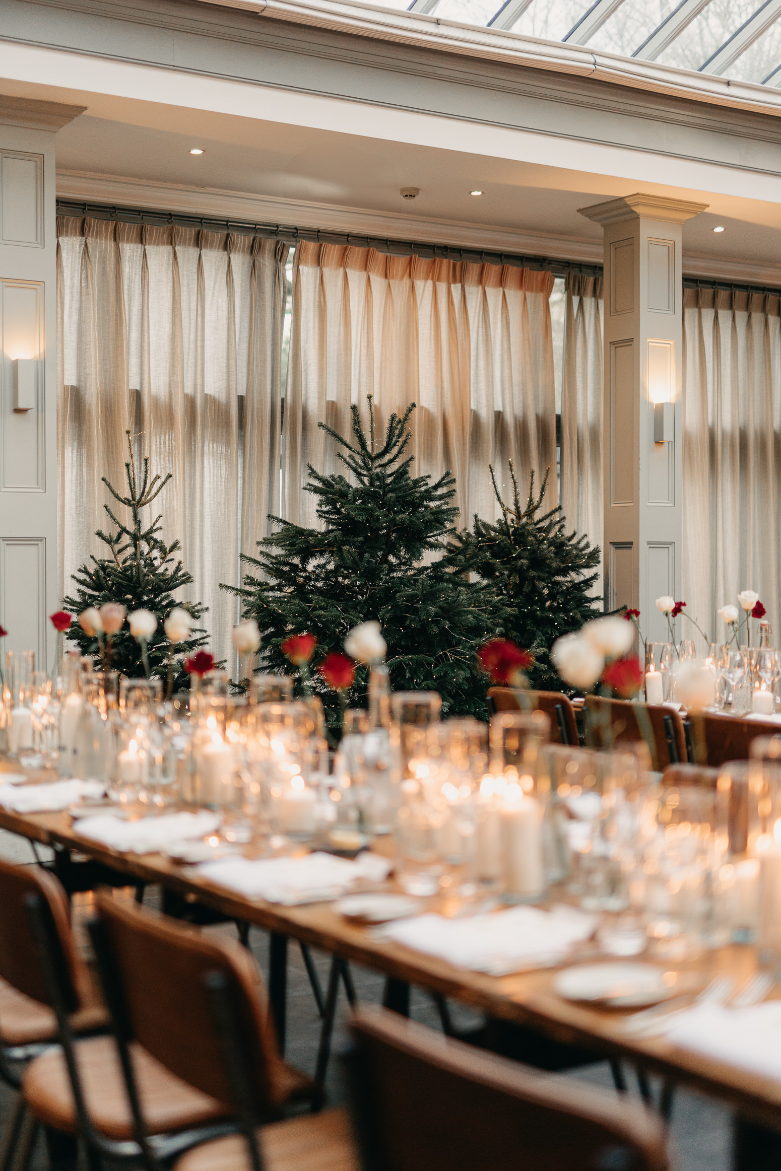 Hampton Manor wedding, christmas wedding inspiration, Christmas wedding tables 