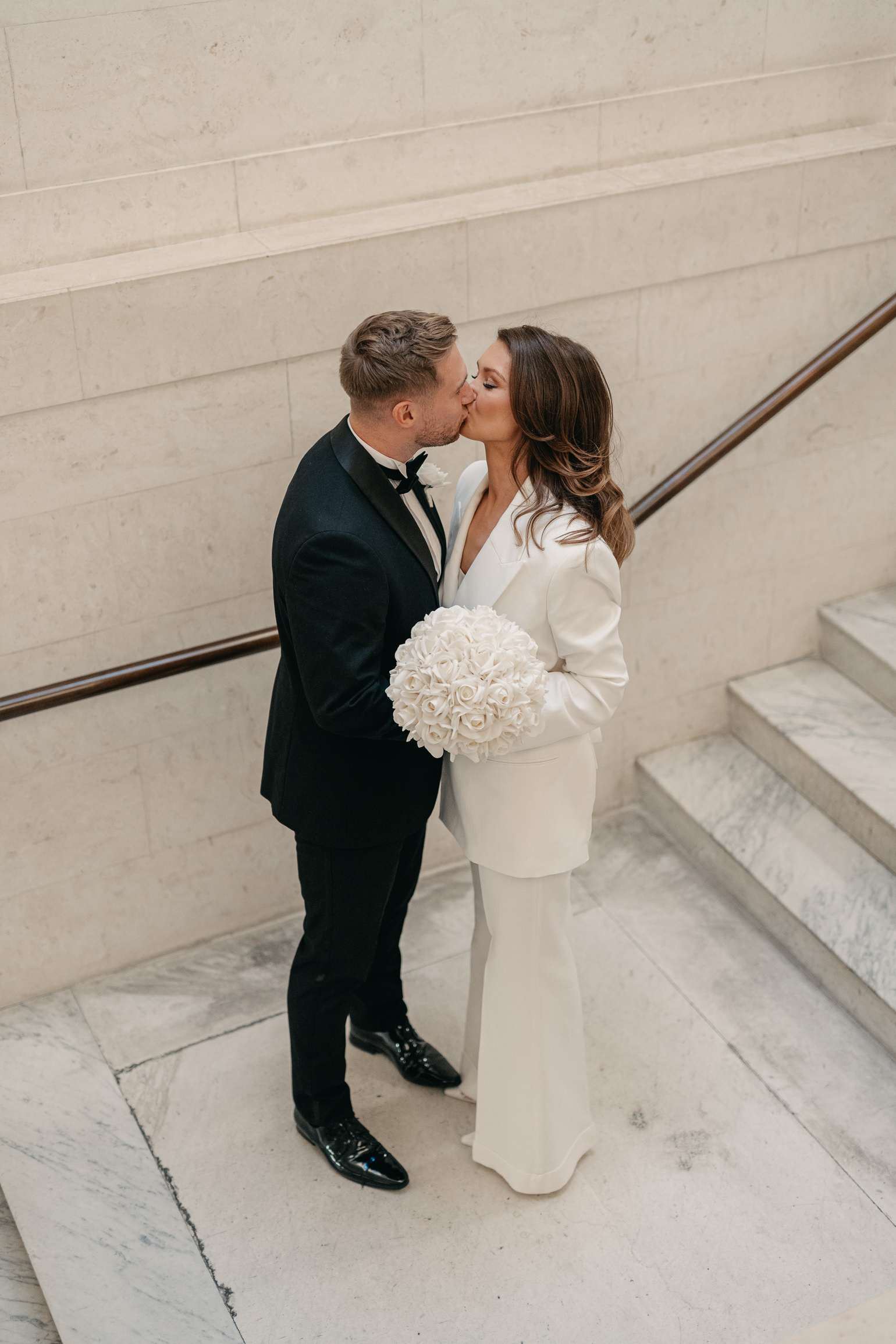 Marylebone Town hall wedding ceremony, with Victoria Beckham bridal suit. london wedding photographer, black-tie editorial London Wedding 