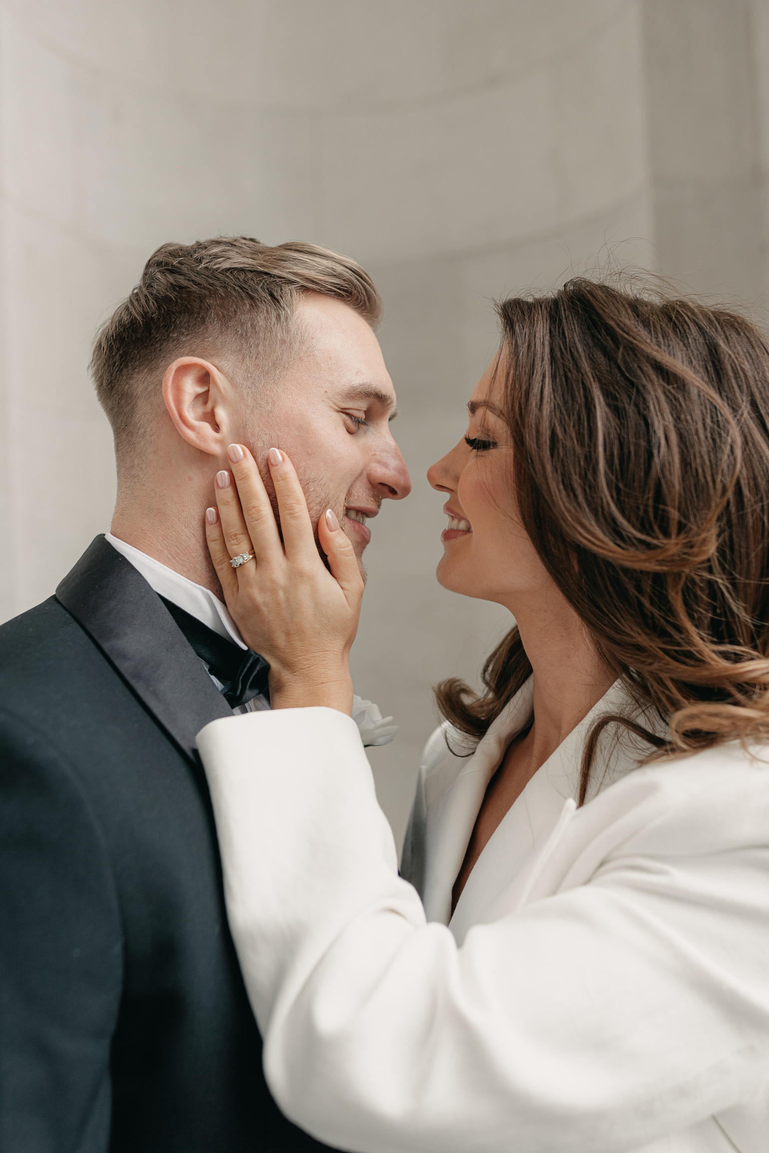 Marylebone Town hall wedding ceremony, with Victoria Beckham bridal suit. london wedding photographer, black-tie editorial London Wedding 