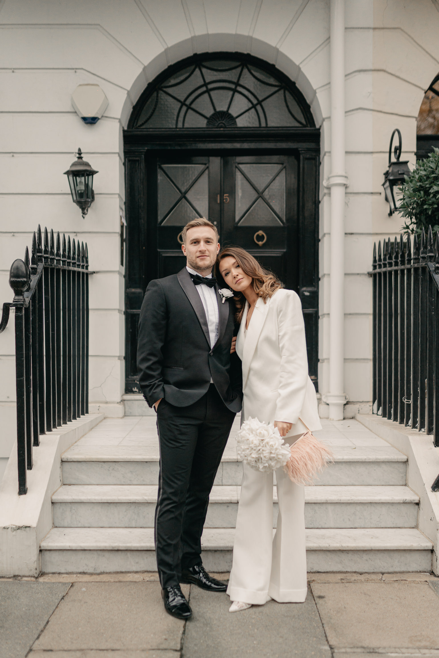 black-tie editoral wedding photos at Marylebone Town Hall. London wedding photographer, London elopement photographer